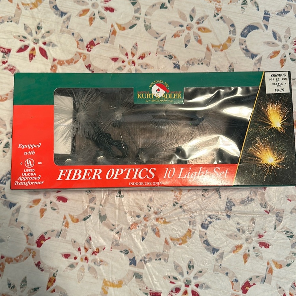 Kurt Adler Fiber Optics 10 Light Set NIB
